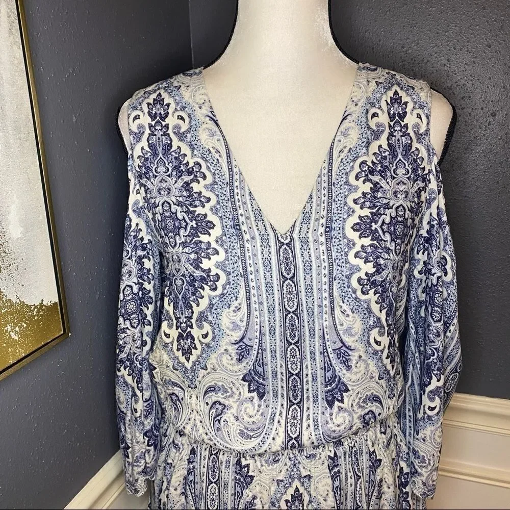 Alice + Olivia Jolene Cold Shoulder Smocked Dress